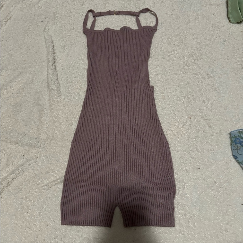 Backless ribbed one piece